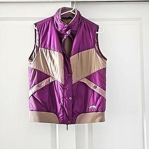 GOLITE Puffer Vest Women's FullZip/Snap Tan and Purple Size Large